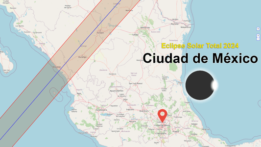Mapa de la trayectoria del eclipse solar 2024 en Ciudad de México
