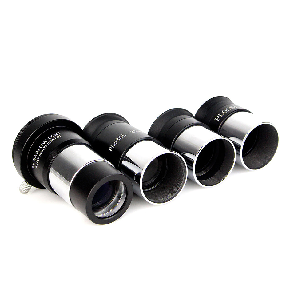 Kit de Oculares Plossl SVBONY 1.25" 4mm 10mm 25mm con Recubrimiento Múltiple + Lente Barlow 2X