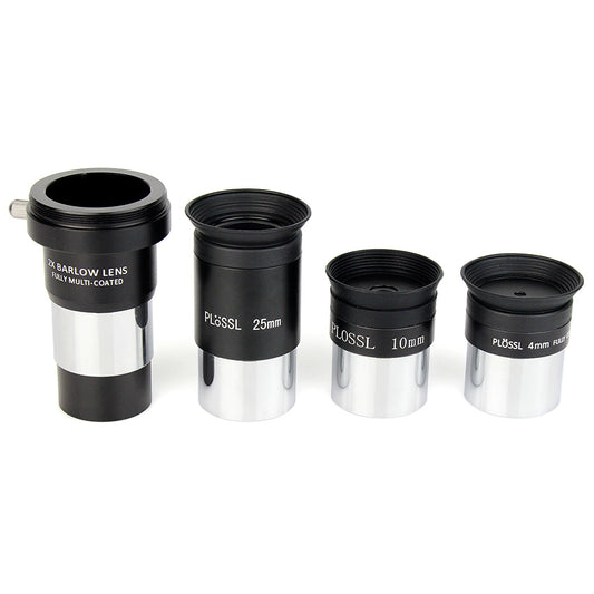 Kit de Oculares Plossl SVBONY 1.25" 4mm 10mm 25mm con Recubrimiento Múltiple + Lente Barlow 2X